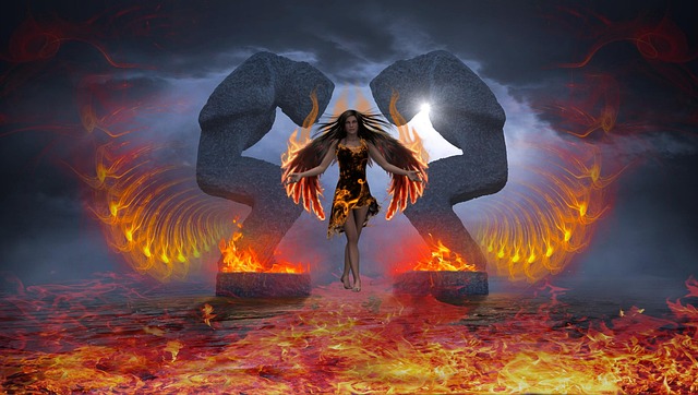 Free background statue fire illustration