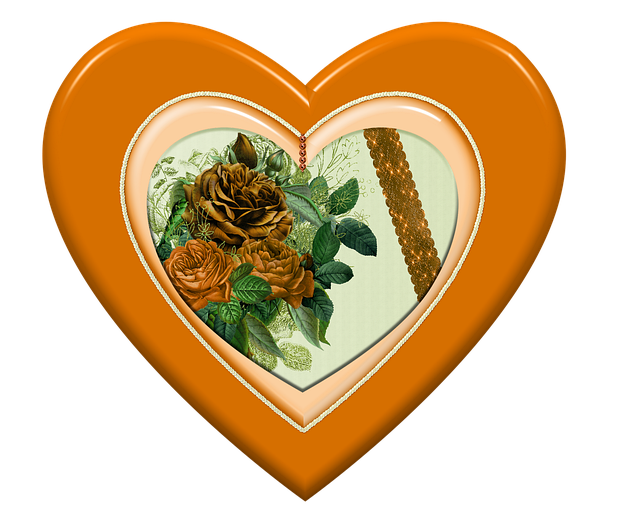 Free heart frame border illustration