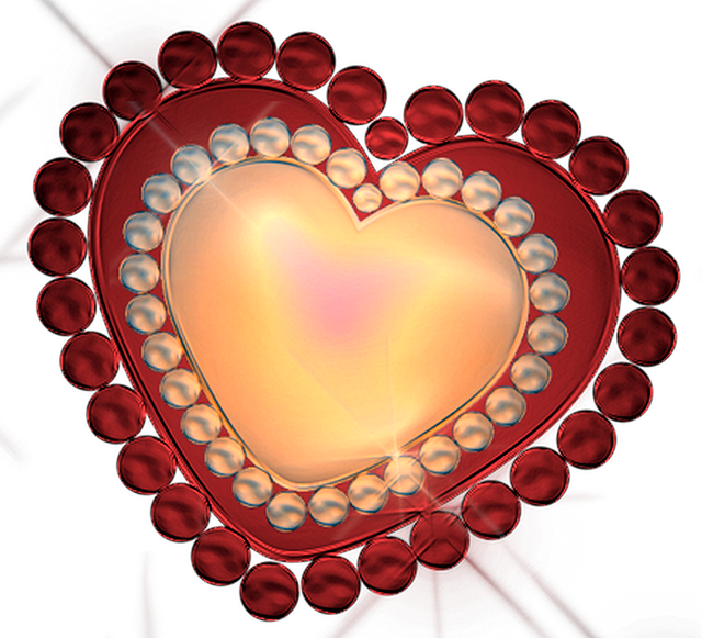 Free dots heart frame illustration