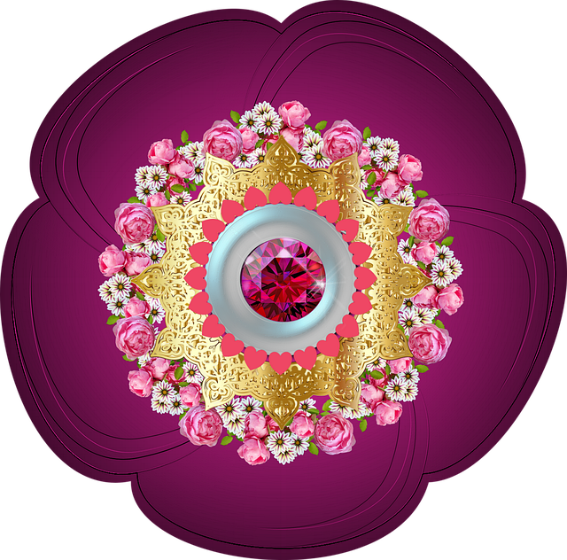 Free floral flowers heart illustration