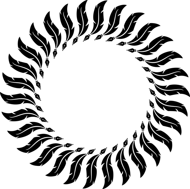 Free fountain pen frame border vector