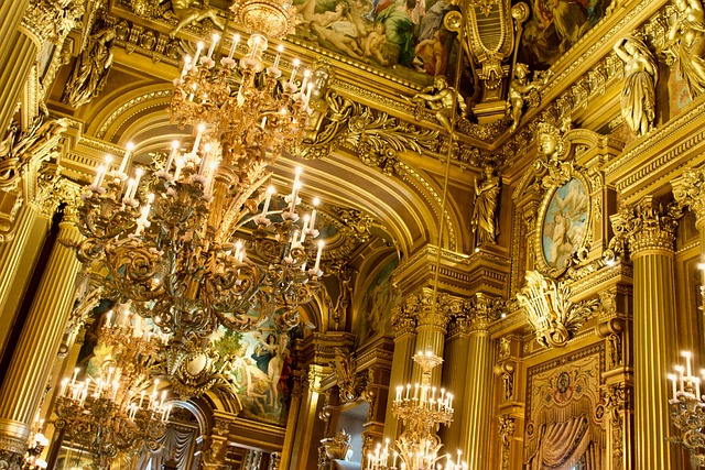 Paris, Frankrig, Opera, Guld, Lampe