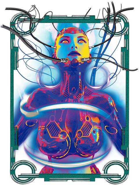 Free cyberpunk bionic hybrid illustration