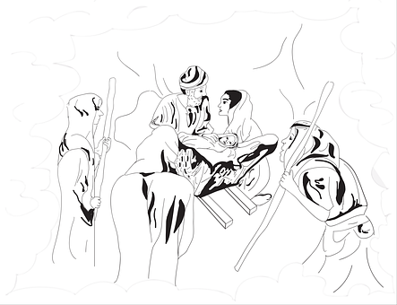 Free Birth Of Jesus Bible Story vector and picture