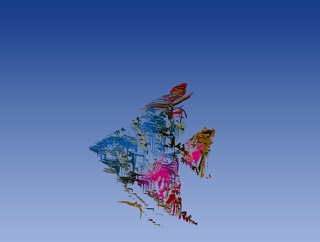 Free angelfish underwater river illustration