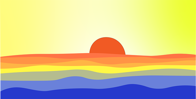 Free sunset nature sea illustration