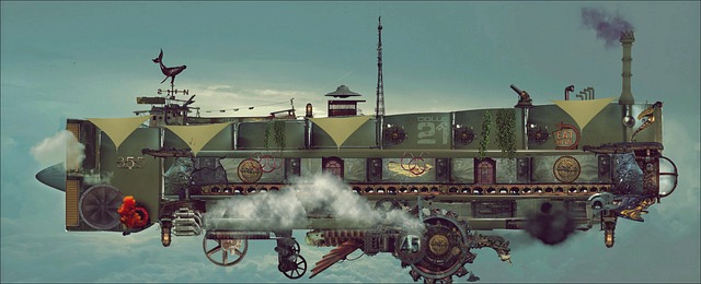 Luftskib, Steampunk, Fantasi, Dieselpunk
