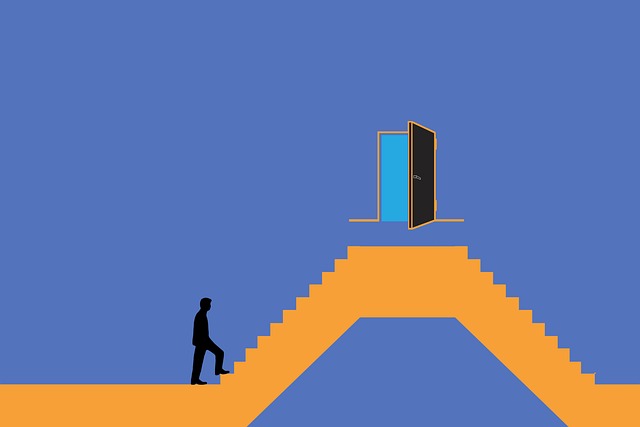 Free success stairs determination illustration
