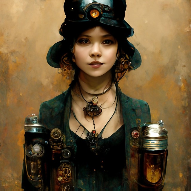 Free generated steampunk woman illustration