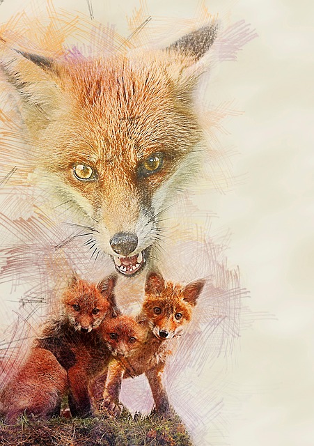 Free fox animal wildlife illustration