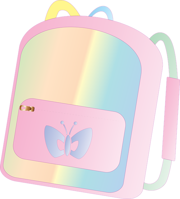 Free school bag backpack rainbow vector