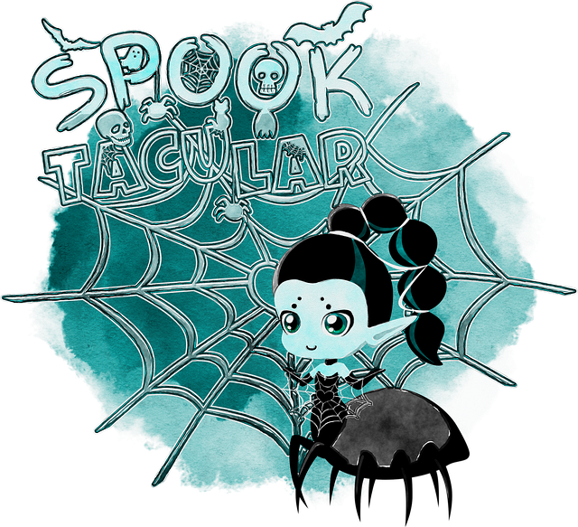 Free spider spider web halloween illustration
