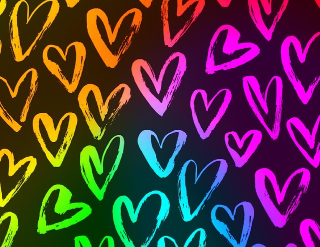 Herzen, Bunte Herzen, Regenbogen