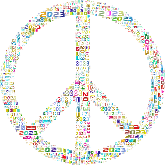 Free calendar 2023 peace sign vector