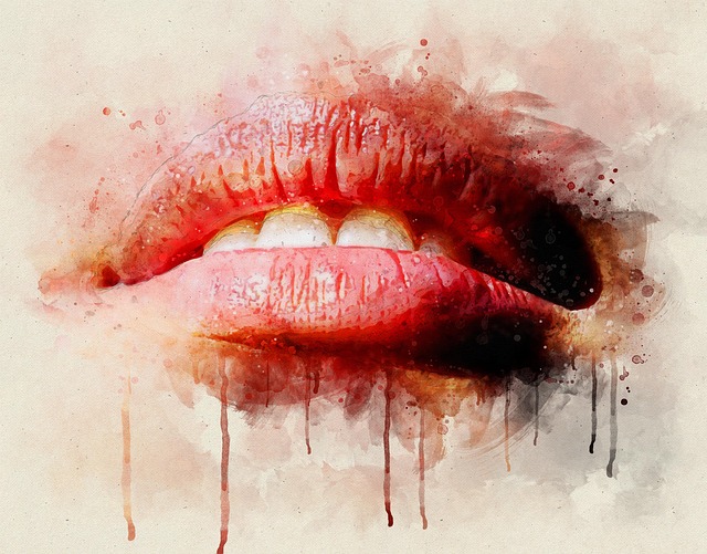 Free lips makeup teeth illustration