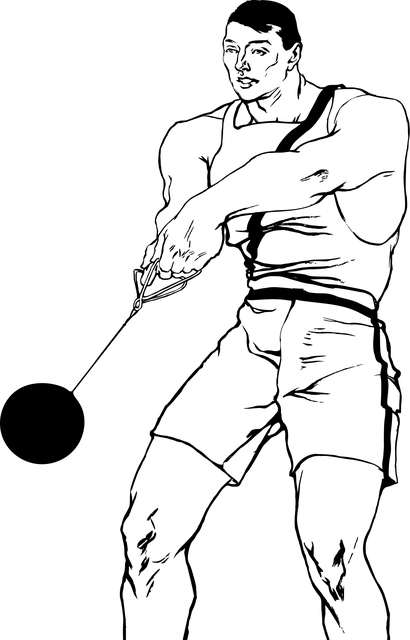 Free man athlete hammer throw illustration