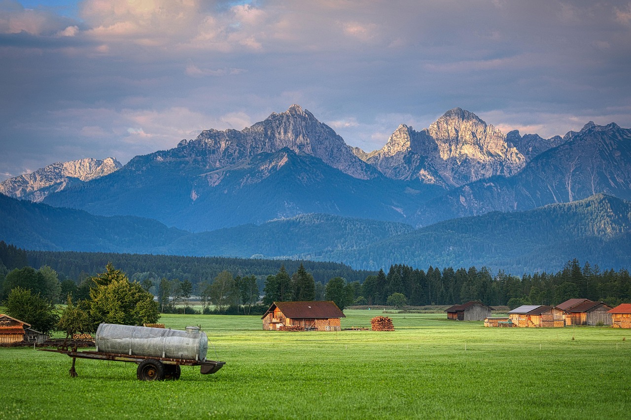 Munţi, Pajiști, Toamna, Iarbă, Bavaria