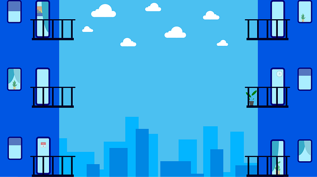 Free skyscrapers city balconies illustration