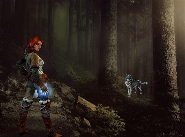 Free forest warrior wolf illustration