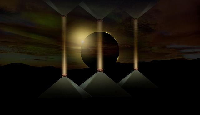 Free pyramids solar eclipse egypt illustration