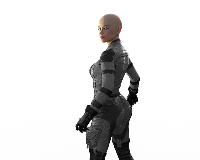 Frau, Futuristisch, Roboter, Humanoid