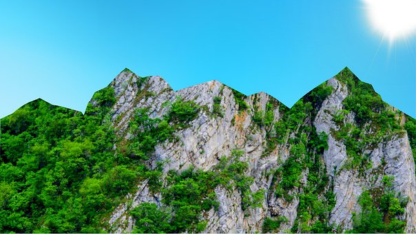 Berg, Hintergrund, Cliff, Sonne, Himmel