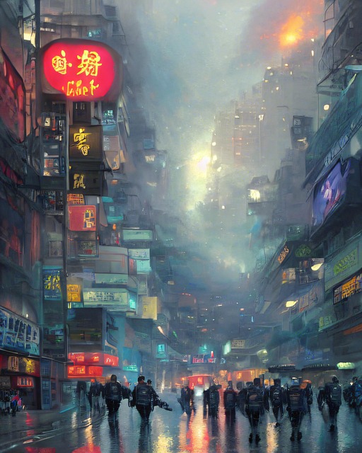Free night city rain illustration