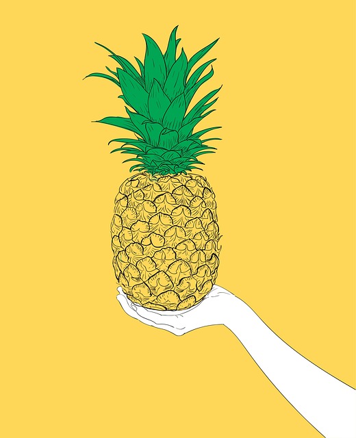 Ananas, Čerstvý, Tropický, Pozadí