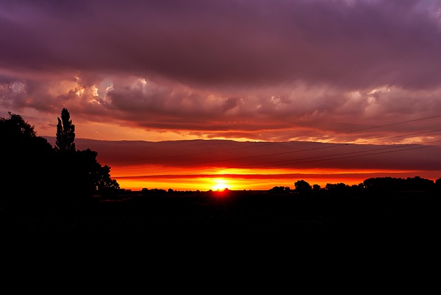Solopgang, Skyer, Himmel, Landskab