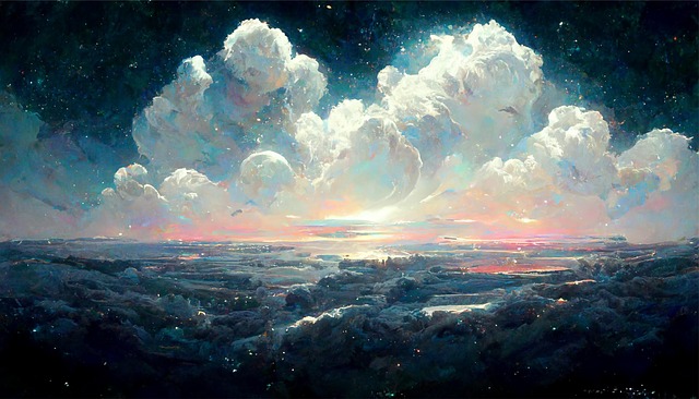 Free magical landscape nature clouds illustration