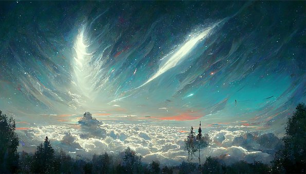 Paisaje Magico, Nubes, Fantasía, Galaxia