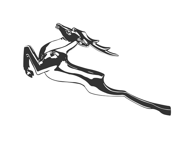 Free deer leaping jumping illustration