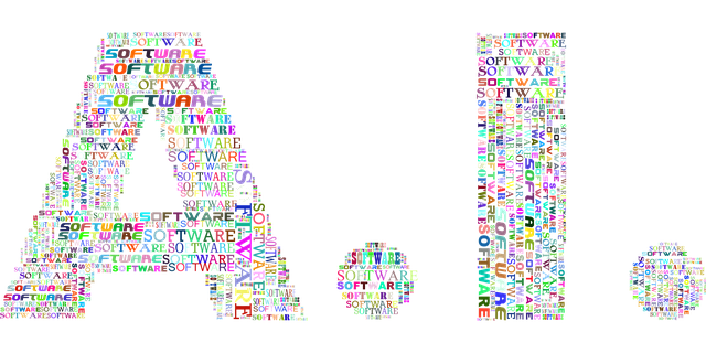 Free artificial intelligence software typography vector