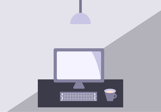 Free computer office desk vector