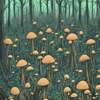 Free Toadstools Mushrooms illustration and picture