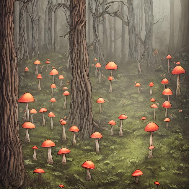 Wald, Fliegenpilze, Pilze, Halloween