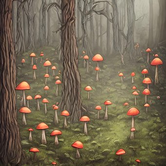 Free Forest Toadstools illustration and picture