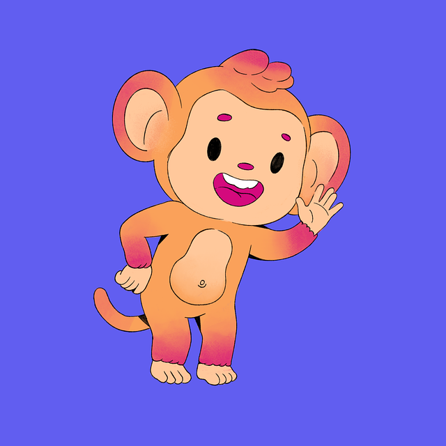 Affe, Cartoon-Affe, Digitale Kunst