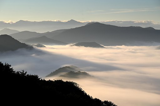 Montanha, Nuvens, Céu, Natureza