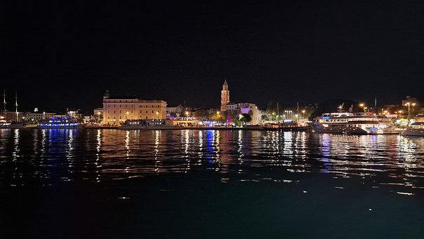 Gdansk, Polen, Nat, Panorama, Lys, By