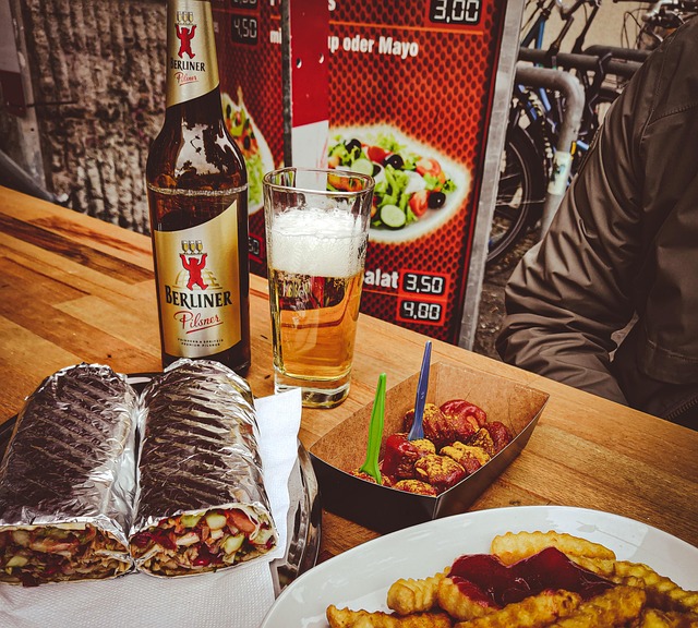 Berlin, Tyskland, Statue, Mad, Pølse, Øl