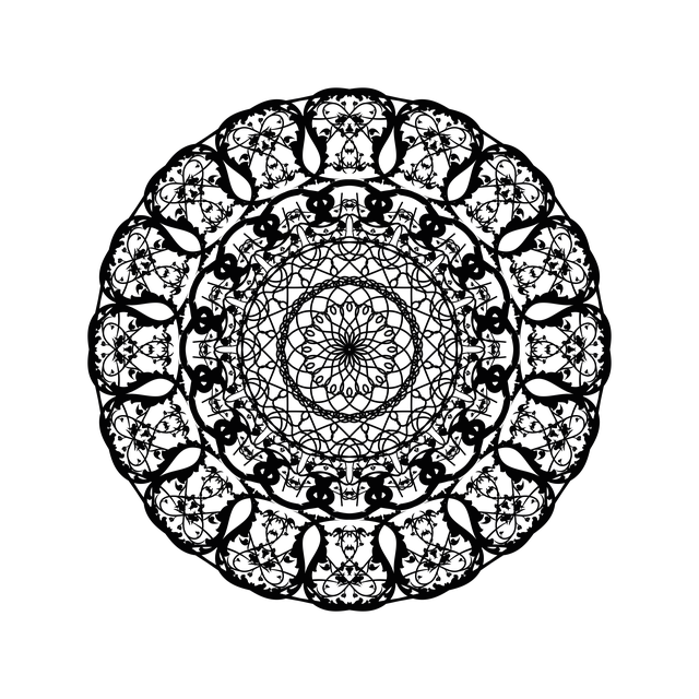 Free rosette mandala art illustration