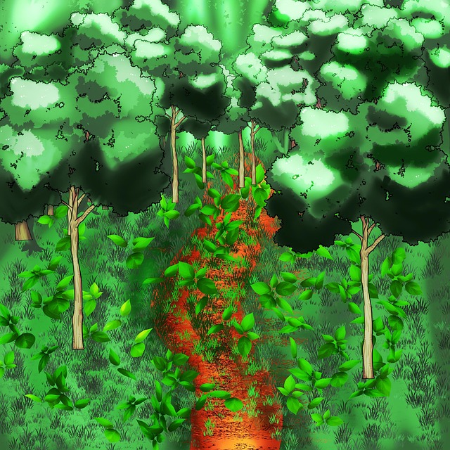 Dschungel, Pfad, Wald, Bäume, Fantasie
