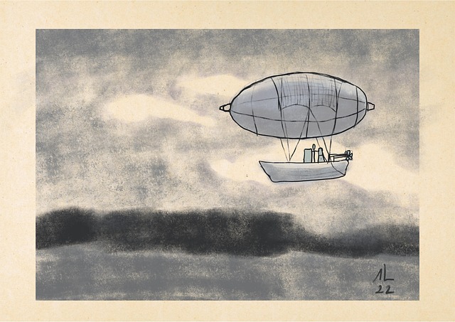 Free blimp zeppelin airship illustration