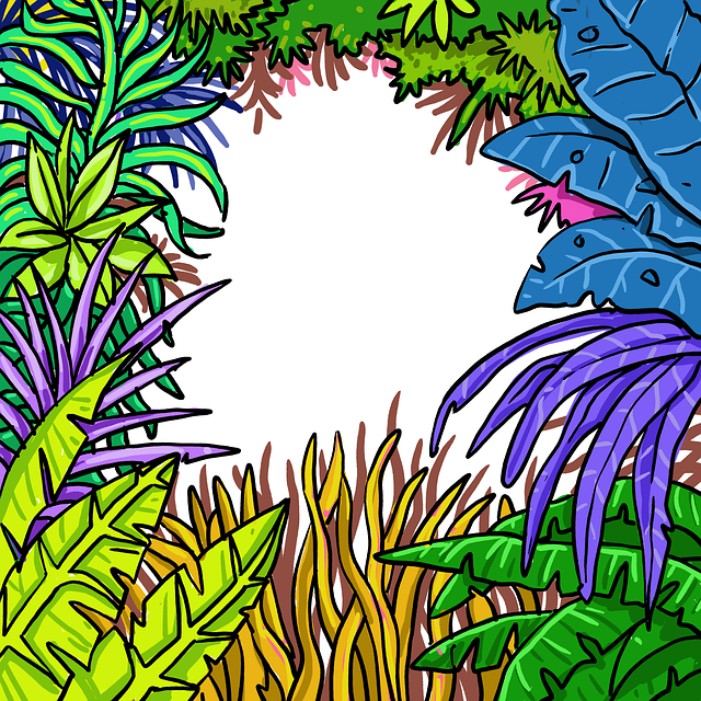 Free foliage frame nature illustration