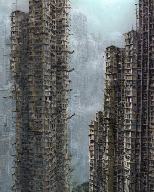 Free city buildings sci-fi illustration