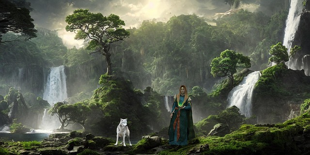 Free wizard forest fantasy illustration