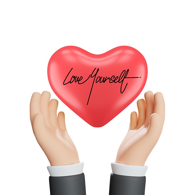 Free self-love heart motivation illustration