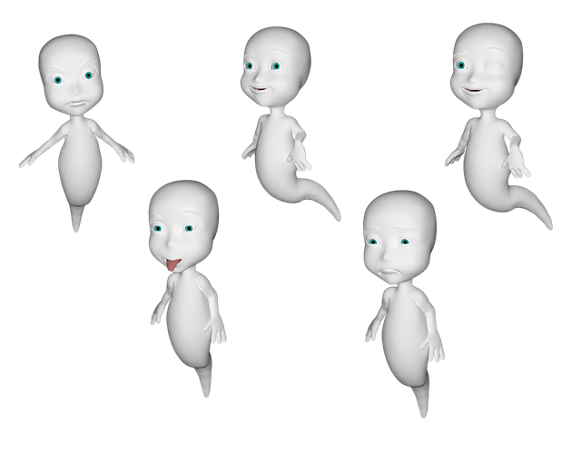 Free ghost halloween emotions illustration