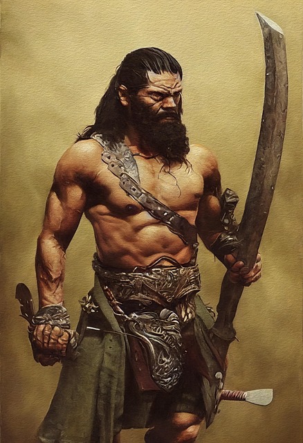 Download free HD stock image of Warrior Sword Free warrior sword muscular illustration